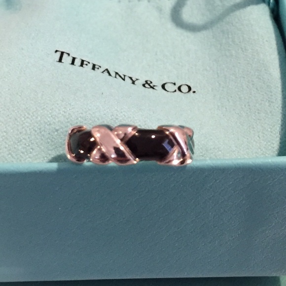 Tiffany Black Enamel Signature Band Ring - Picture 7 of 7